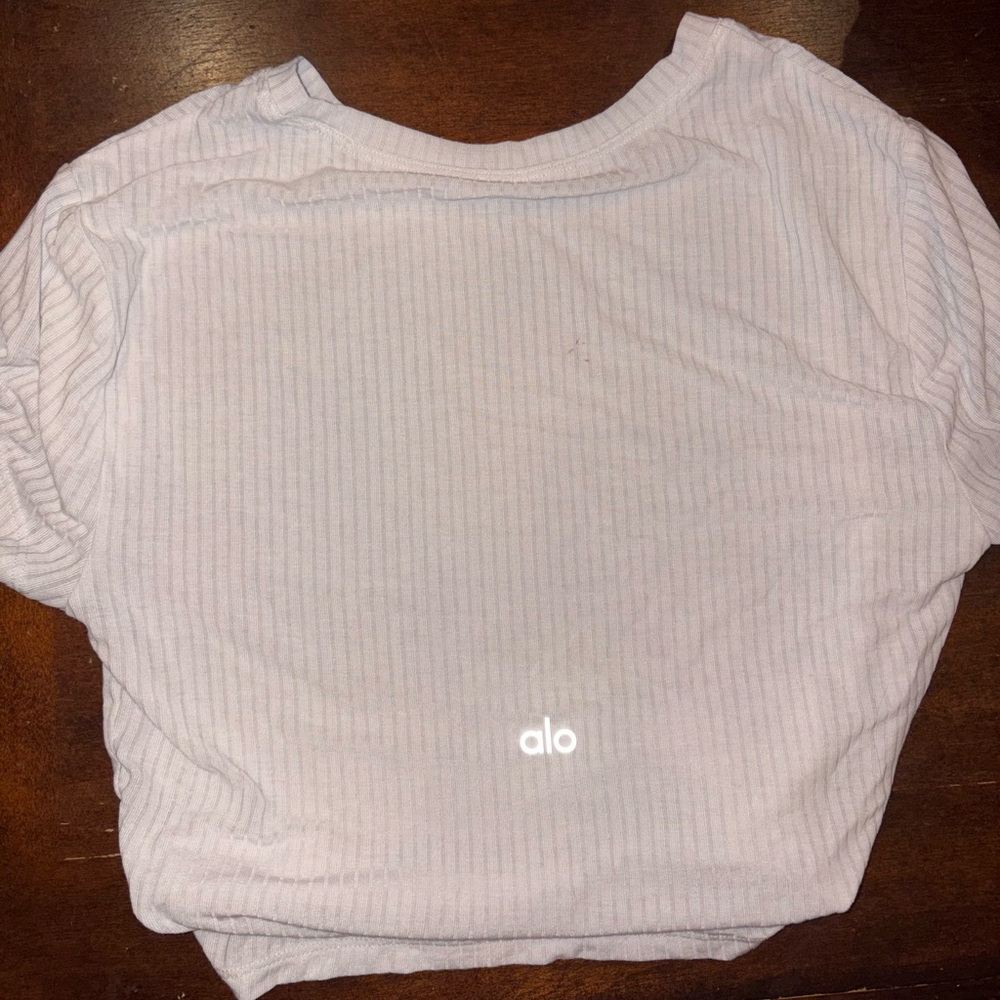 ALO Yoga White Ribbed Top